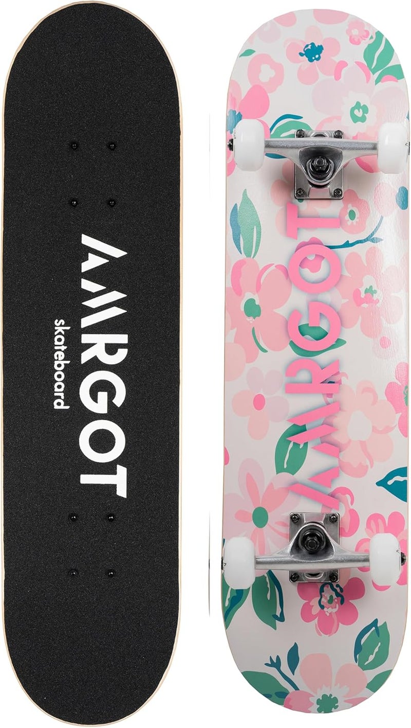 Amrgot Skateboards for Beginners,31 * 8 inches Complete Skateboards for Kids,Boys,Girls and Adults,7 Layer Maple Wood,Double Kick Deck Concave Standard and Tricks Skateboard - Image 1